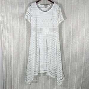 Dana Buchman Eyelet White Dress ~ Size Large